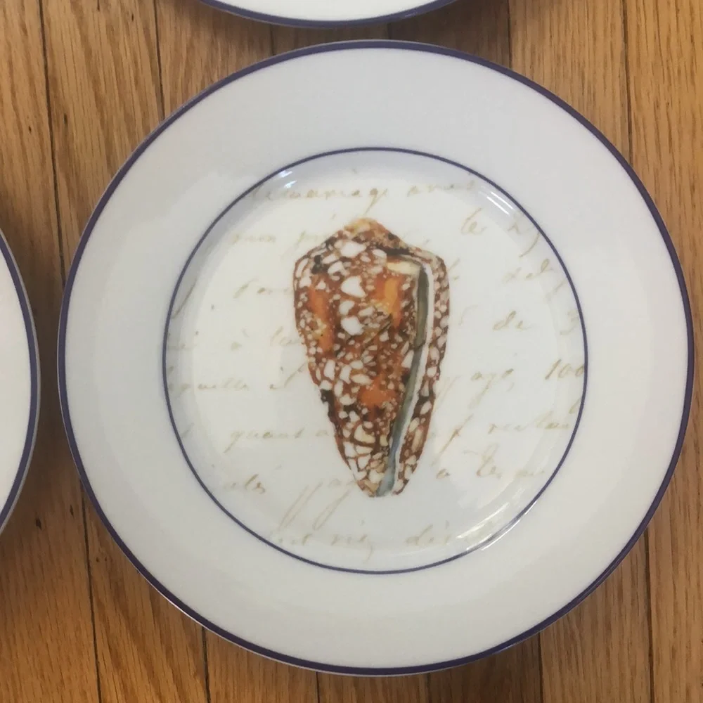 Williams Sonoma Set Seashell Salad Dessert Luncheon Plates